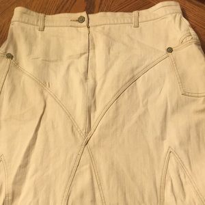 Really long khaki skirt